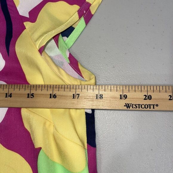 Laundry by Shelli Segal Womens Cap Sleeve Shift Dress Size 8 Floral Hawaii Happy - Picture 7 of 11